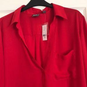 NY&CO Red blouse size Large BNWT